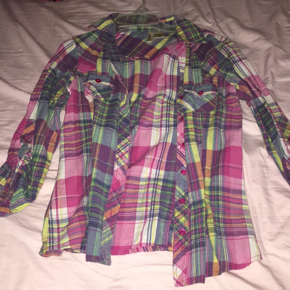 Plaid button down shirt
